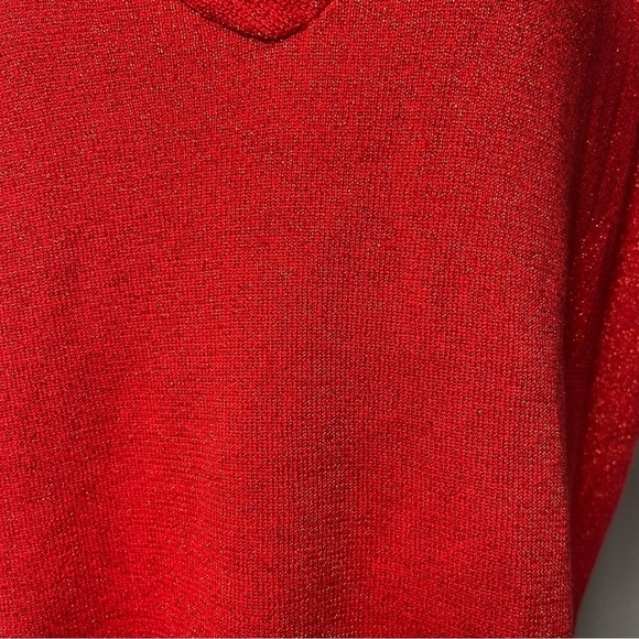 MERCER Street Studio Red Shimmer Draped Neck Knit Tank (L10) - Picture 5 of 6